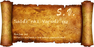 Salánki Varsány névjegykártya